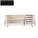 Chic Nordic Solid Wood Console Table with Stainless Steel Base Entryway Table