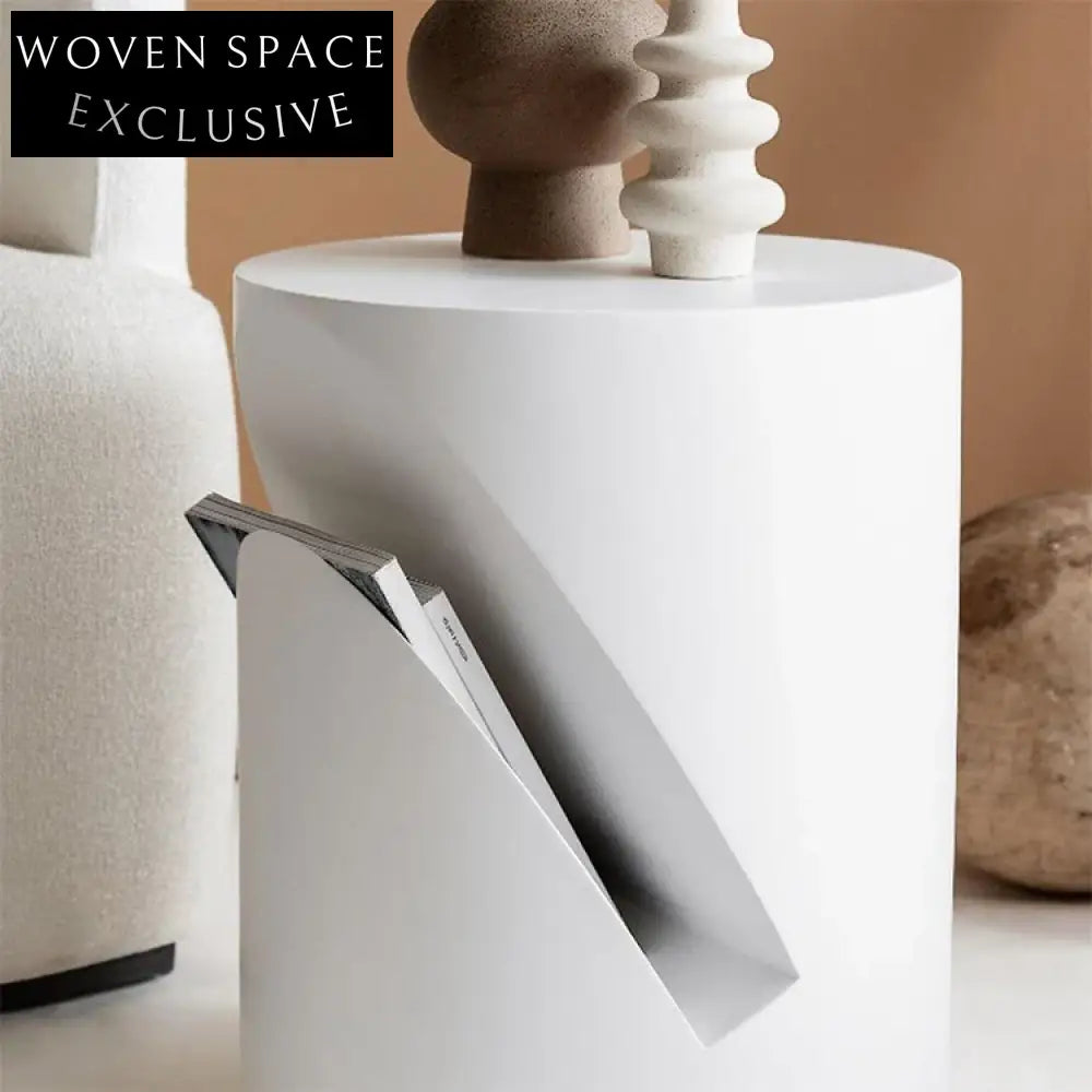 Chic Nordic Solid Wood Round Side Table for Living Room, Nightstand