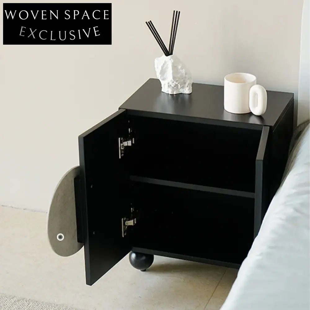 Chic Nordic Solid Wood Two-Drawer Nightstand, Modern Bedroom Bedside Cabinet