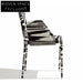Chic Nordic Solid Wood Zebra Print Fabric Upholstery Accent Chair