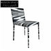 Chic Nordic Solid Wood Zebra Print Fabric Upholstery Accent Chair