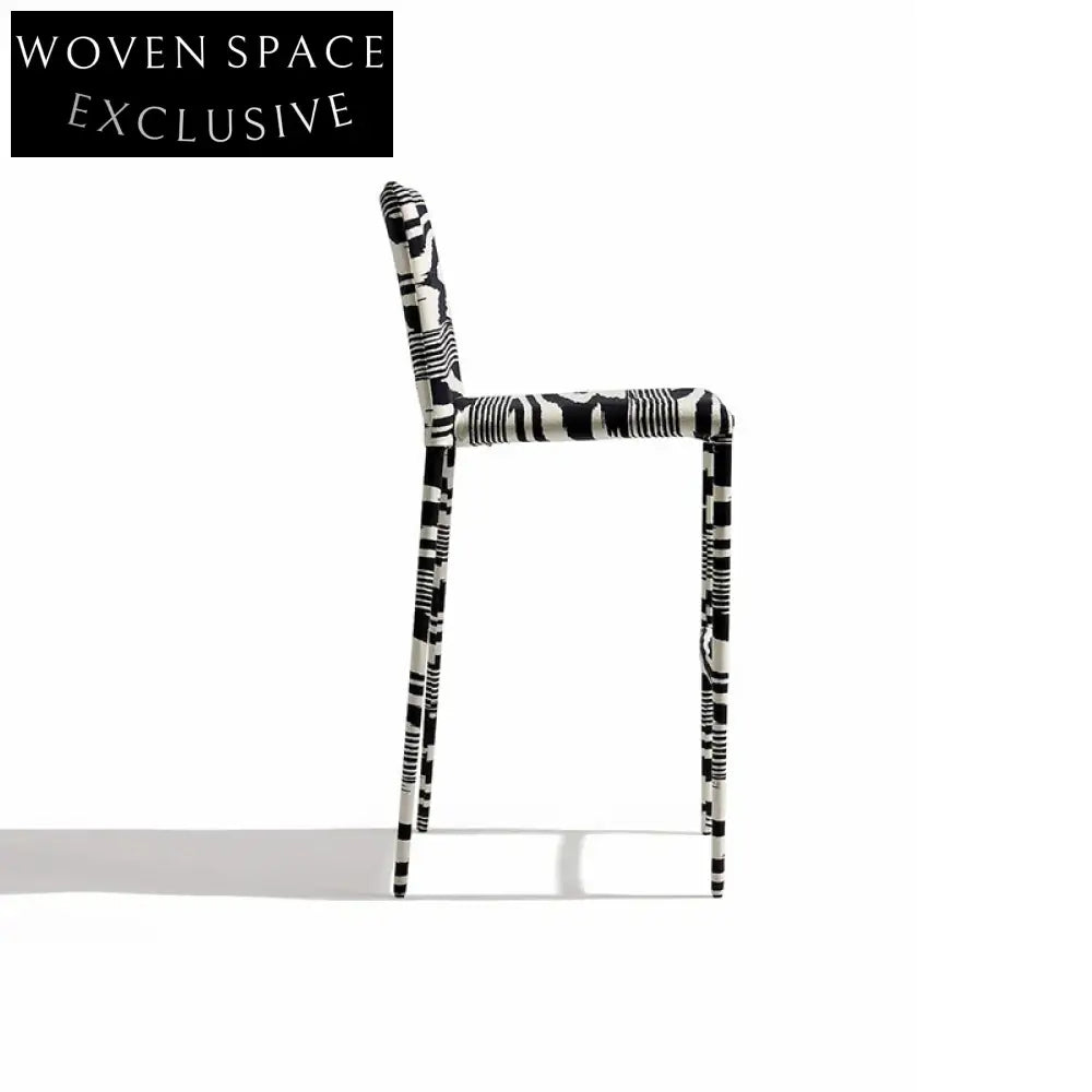 Chic Nordic Solid Wood Zebra Print Fabric Upholstery Accent Chair