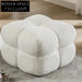 Chic Nordic Square Boucle Ottoman Stool, Small Teddy Fabric Accent Chair