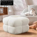 Chic Nordic Square Boucle Ottoman Stool, Small Teddy Fabric Accent Chair