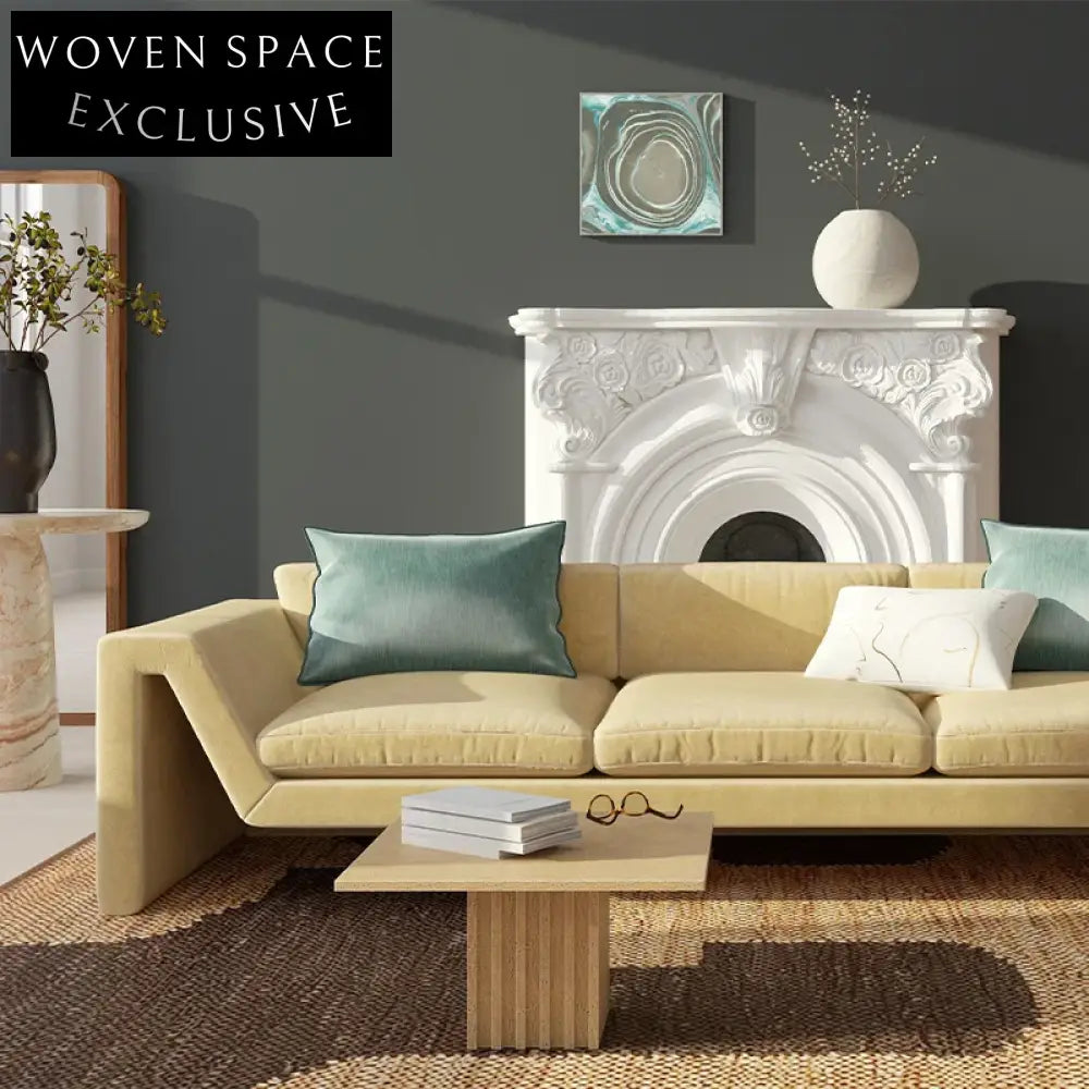 Chic Nordic Teddy Fabric Chesterfield Sofa Set with Supportive Armrests