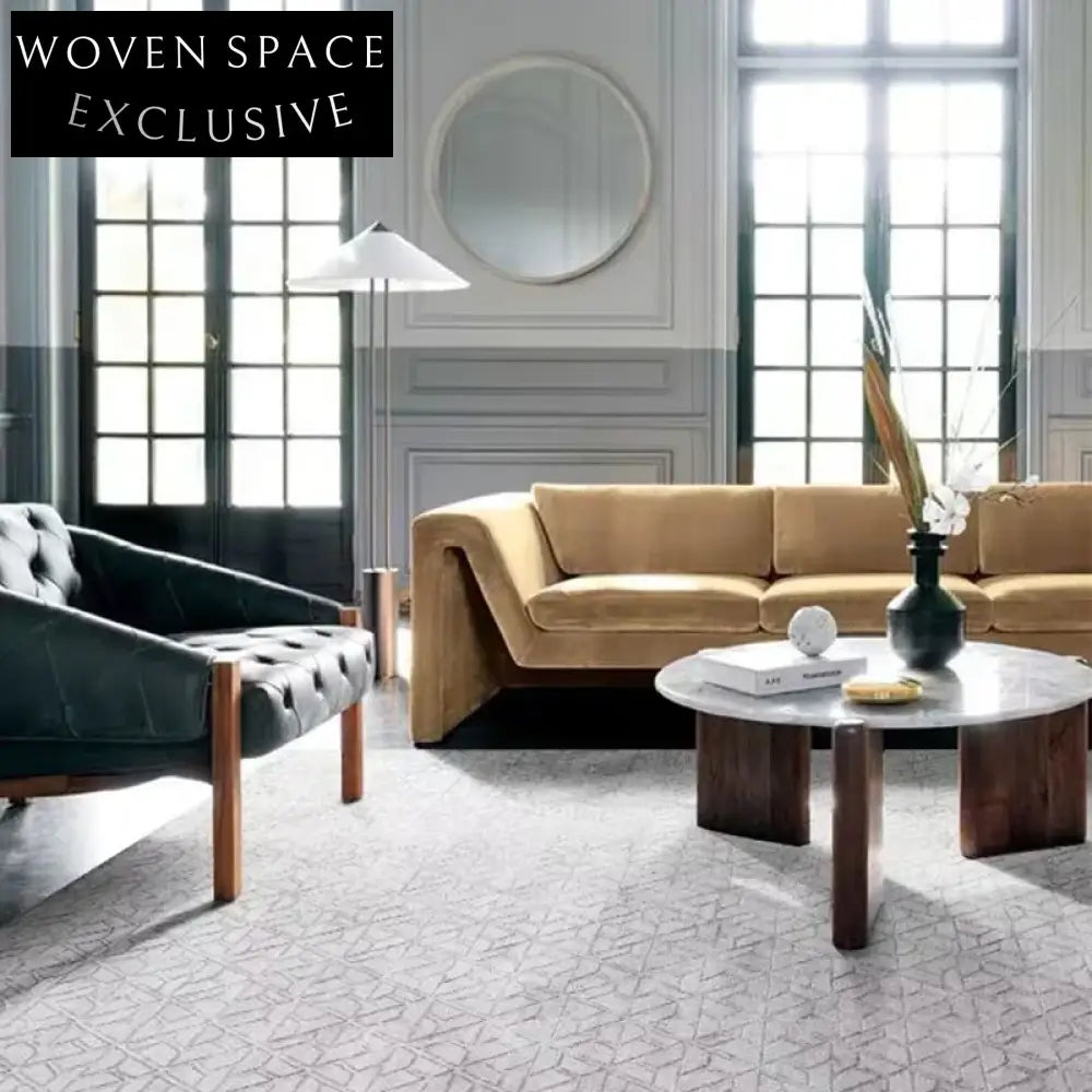 Chic Nordic Teddy Fabric Chesterfield Sofa Set with Supportive Armrests