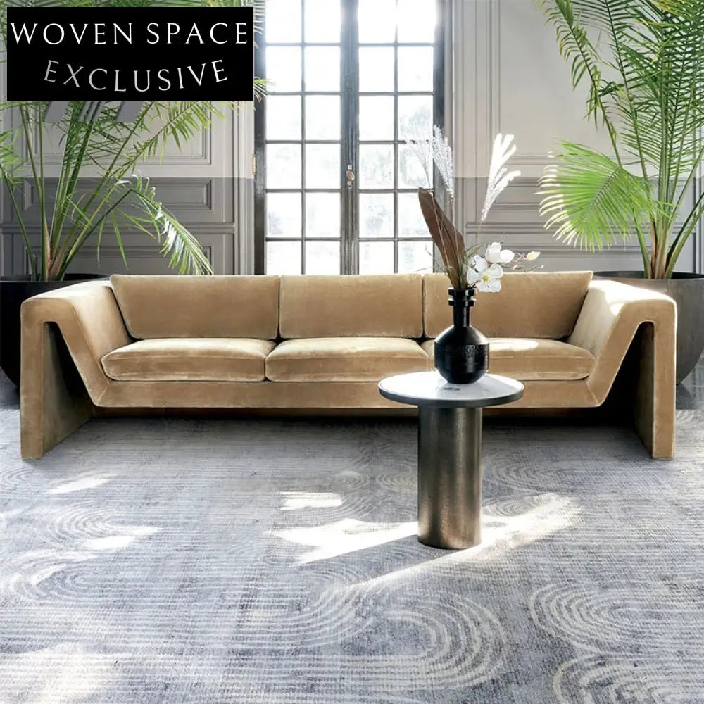 Chic Nordic Teddy Fabric Chesterfield Sofa Set with Supportive Armrests