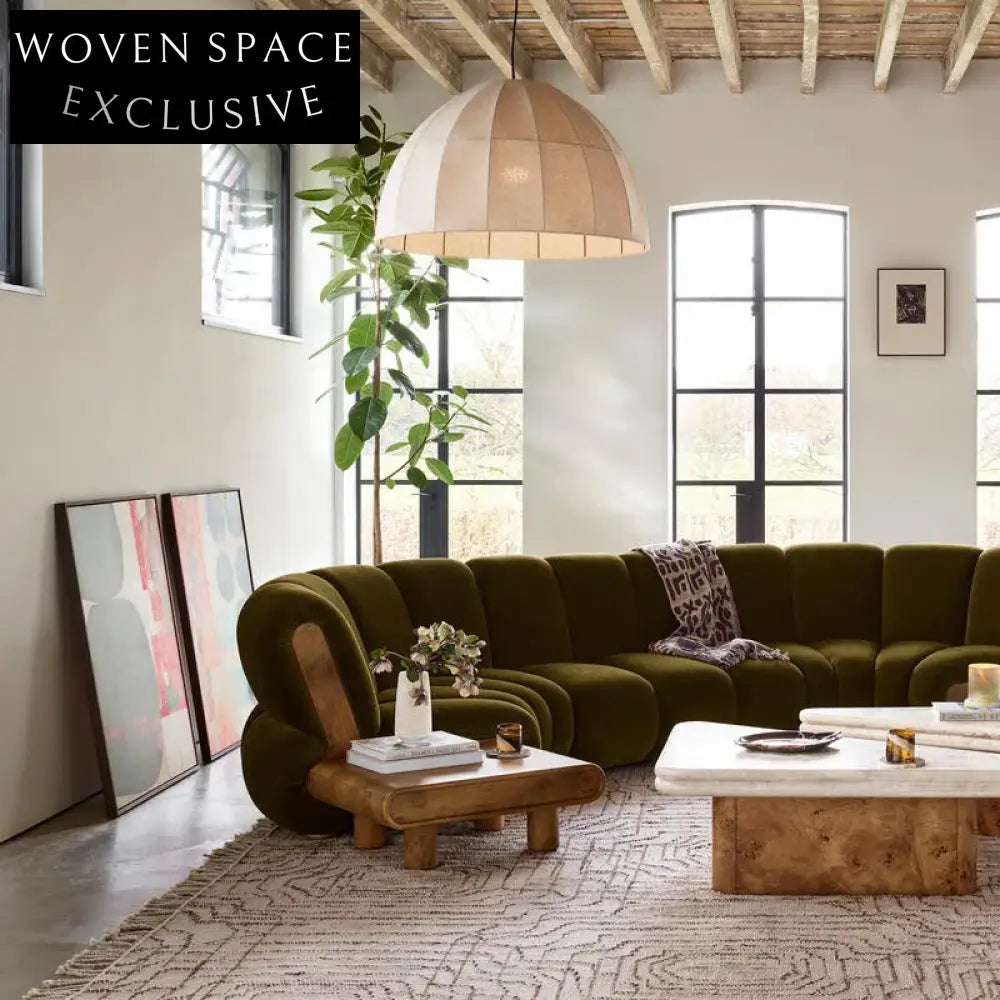 Chic Nordic Triangle Travertine Marble Top Solid Wood Coffee Table