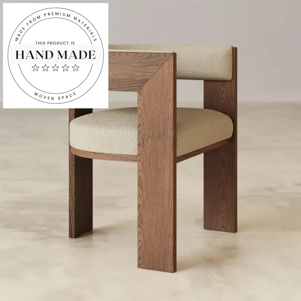 Chic Nordic Upholstered Dining Armchair, Solid Wood Frame for Modern Spaces