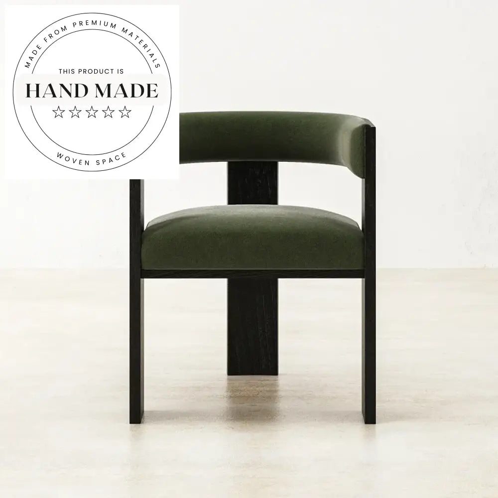 Chic Nordic Upholstered Dining Armchair, Solid Wood Frame for Modern Spaces