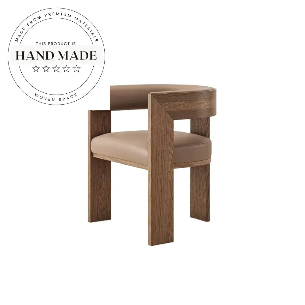 Chic Nordic Upholstered Dining Armchair, Solid Wood Frame for Modern Spaces