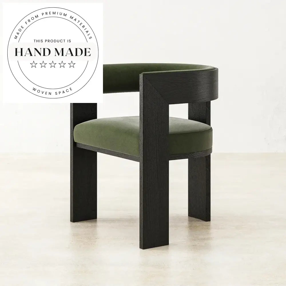 Chic Nordic Upholstered Dining Armchair, Solid Wood Frame for Modern Spaces