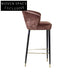 Chic Nordic Velvet Upholstered Stainless Steel Frame Kitchen Bar Stool