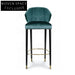 Chic Nordic Velvet Upholstered Stainless Steel Frame Kitchen Bar Stool