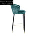 Chic Nordic Velvet Upholstered Stainless Steel Frame Kitchen Bar Stool
