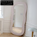Chic Nordic Wavy Full Length Floor Mirror with Plywood Edge for Homes