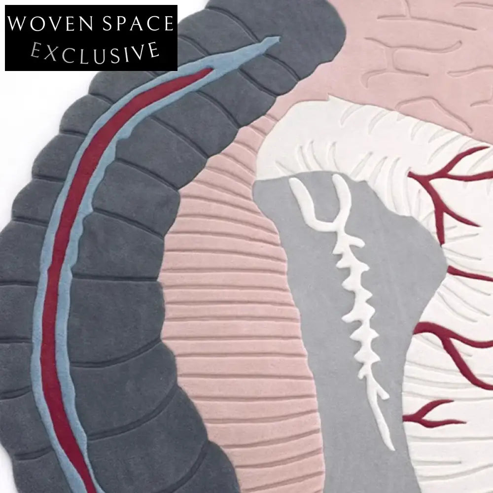 Chic Pink Abstract Irregular Polyester Area Rug for Modern Living Room Style