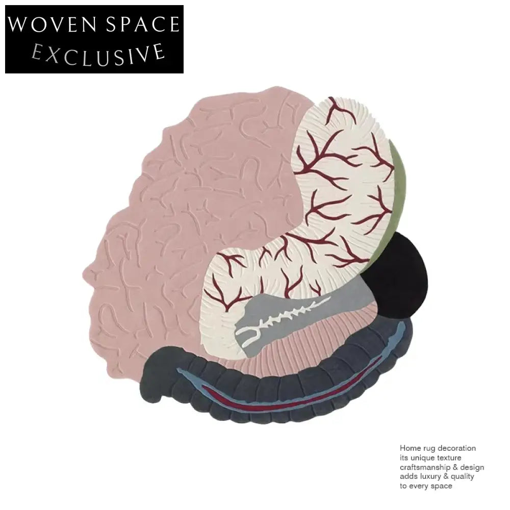 Chic Pink Abstract Irregular Polyester Area Rug for Modern Living Room Style