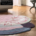 Chic Pink Abstract Irregular Polyester Area Rug for Modern Living Room Style
