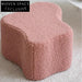 Chic Pink Boucle Teddy Fabric Ottoman, Nordic Home Dressing Stool for Apartments