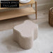 Chic Pink Boucle Teddy Fabric Ottoman, Nordic Home Dressing Stool for Apartments