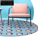 Chic Pink Polyester Round Area Rug - Modern Abstract Design for Home