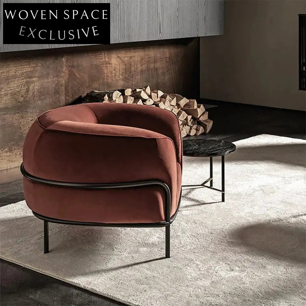 Chic Pink Velvet Accent Sofa Chair with Sturdy Gold Metal Legs
