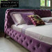 Chic Pink Velvet Tufted Upholstered King Bed Frame, Modern Wooden Design
