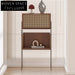 Chic Rattan & Wood Side Cabinet with Metal Base for Modern Home Living