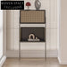 Chic Rattan & Wood Side Cabinet with Metal Base for Modern Home Living