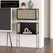Chic Rattan & Wood Side Cabinet with Metal Base for Modern Home Living