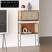 Chic Rattan & Wood Side Cabinet with Metal Base for Modern Home Living