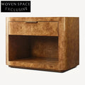 Chic Retro Wooden Bedside Table with Integrated Shoe Storage Cabinet Nightstand