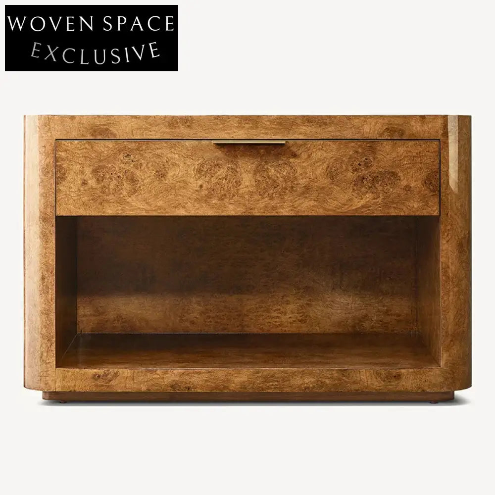 Chic Retro Wooden Bedside Table with Integrated Shoe Storage Cabinet Nightstand