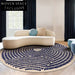 Chic Round Geometric Area Rug for Living Room & Bedroom Carpet
