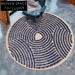 Chic Round Geometric Area Rug for Living Room & Bedroom Carpet