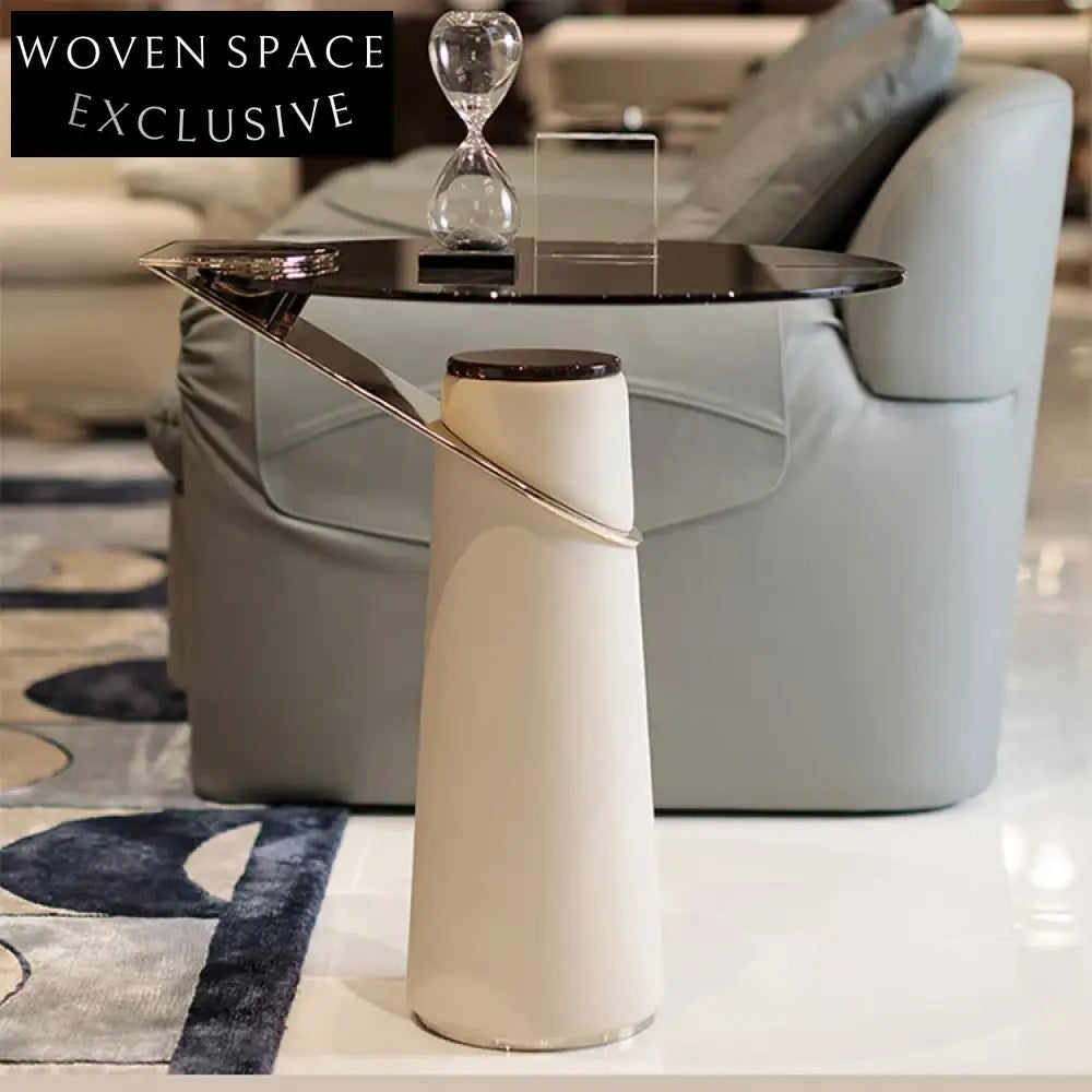 Chic Round Glass Top Coffee Table with Gold Stainless Steel Base