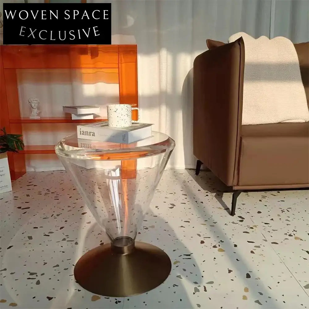 Chic Round Glass Top Coffee Table with Sturdy Metal Base Modern Design