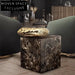 Chic Round Green Marble Top Coffee Table with Golden Metal Base