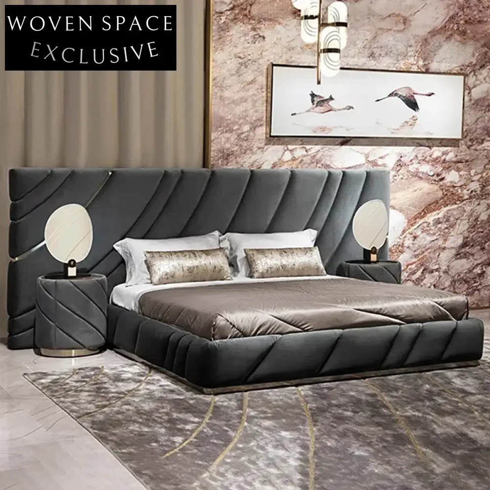 Chic Round Marble Top Leather Nightstand for Bedrooms with Storage