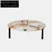 Chic Round Marble Top Living Room Gold Metal Base Coffee Table