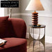 Chic Round Marble Top Modern Metal Accent Side Table for Living Room