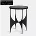 Chic Round Marble Top Modern Metal Accent Side Table for Living Room