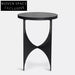 Chic Round Marble Top Modern Metal Accent Side Table for Living Room