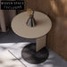 Chic Round Metal Side Table, Faux Leather Top Coffee Table