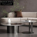 Chic Round Sintered Stone Top Coffee Table with Stainless Steel Base
