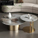 Chic Round Sintered Stone Top Coffee Table with Stainless Steel Base