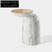 Chic Round Solid Marble Side Table: Living Room Sofa End Coffee Table