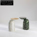 Chic Round Solid Marble Side Table: Living Room Sofa End Coffee Table