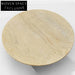 Chic Round Travertine Coffee Table, Natural Stone Modern Centerpiece for Living Room